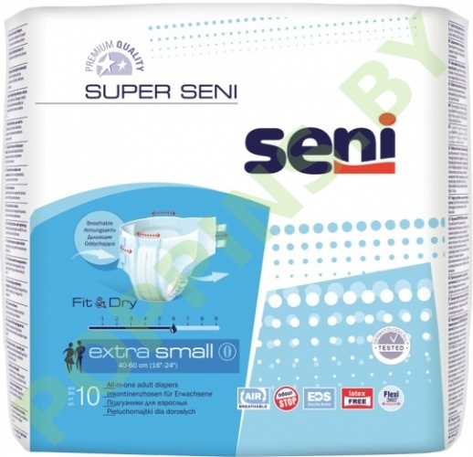 NEW Подгузники Super Seni (6*) 0 Extra Small (40-60см) 10шт