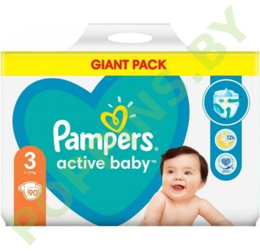 Подгузники Pampers Active Baby 3 (6-10кг) 90шт (Польша)