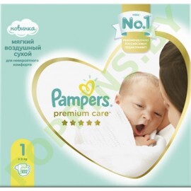 Подгузники Pampers Premium Care 1 (2-5кг) 102шт